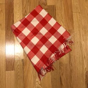 2 Scarfs Red and White Checkered And Blue  Scarf